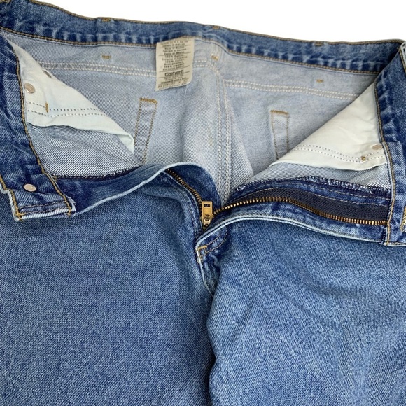 Carhartt 5 Pocket Traditional Light Wash Jean Size 36”X30 Straight Leg Relax Fit - Picture 4 of 4